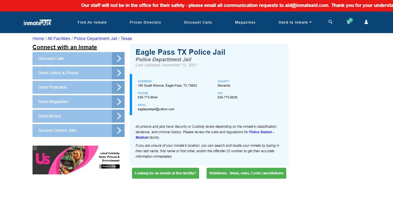 Eagle Pass TX Police Jail & Inmate Search - Eagle Pass, TX